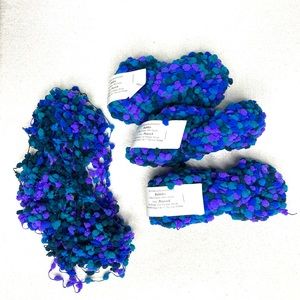 3 Skeins Yarn With Bonus Yarn (Over 200 Yards) Pom Pom Style In Peacock Color